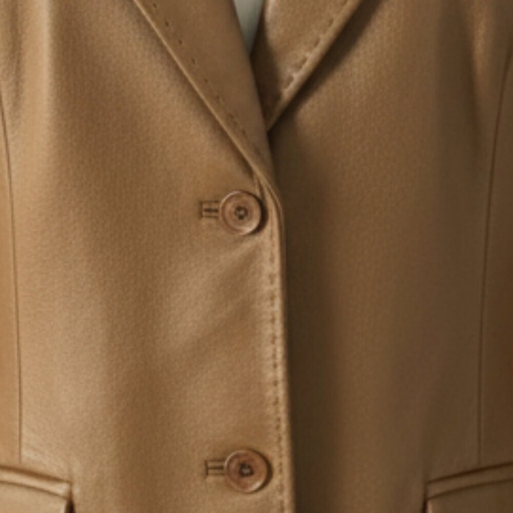 Vintage‑Era JACOB Caramel 100% Leather Jacket – L - NWT - Picture 5 of 10